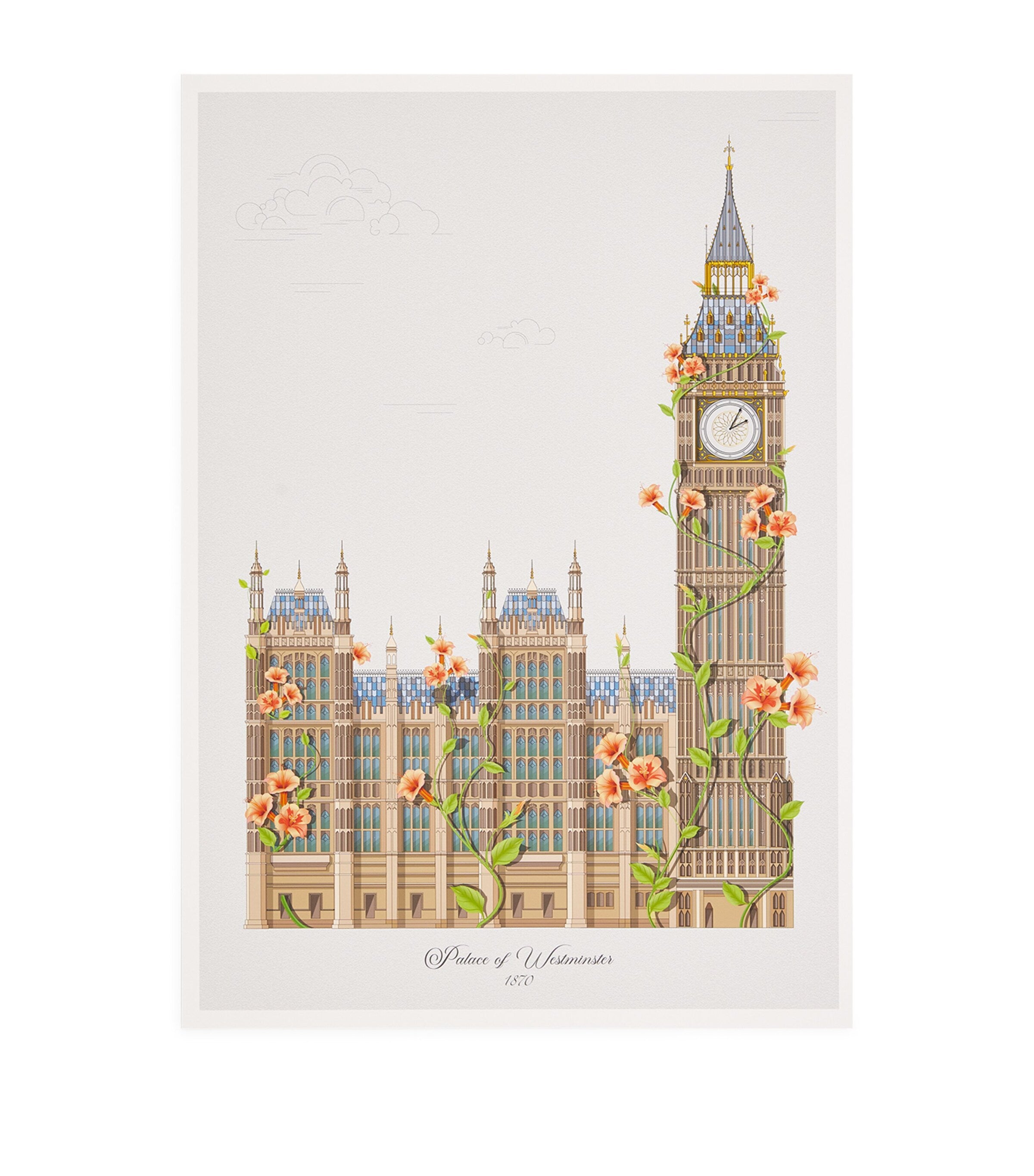 Konstantinos Chalaris Big Ben art print A3, UK version