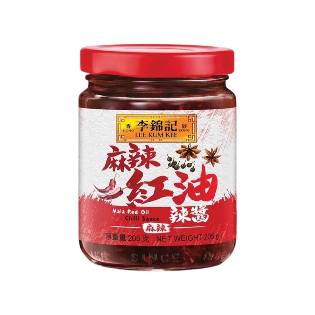 Lee Kum Kee mala red oil chilli sauce (British brand)