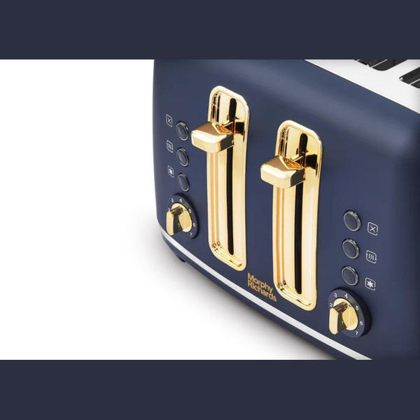 Morphy Richards 4-slice toaster navy with gold accents, UK version