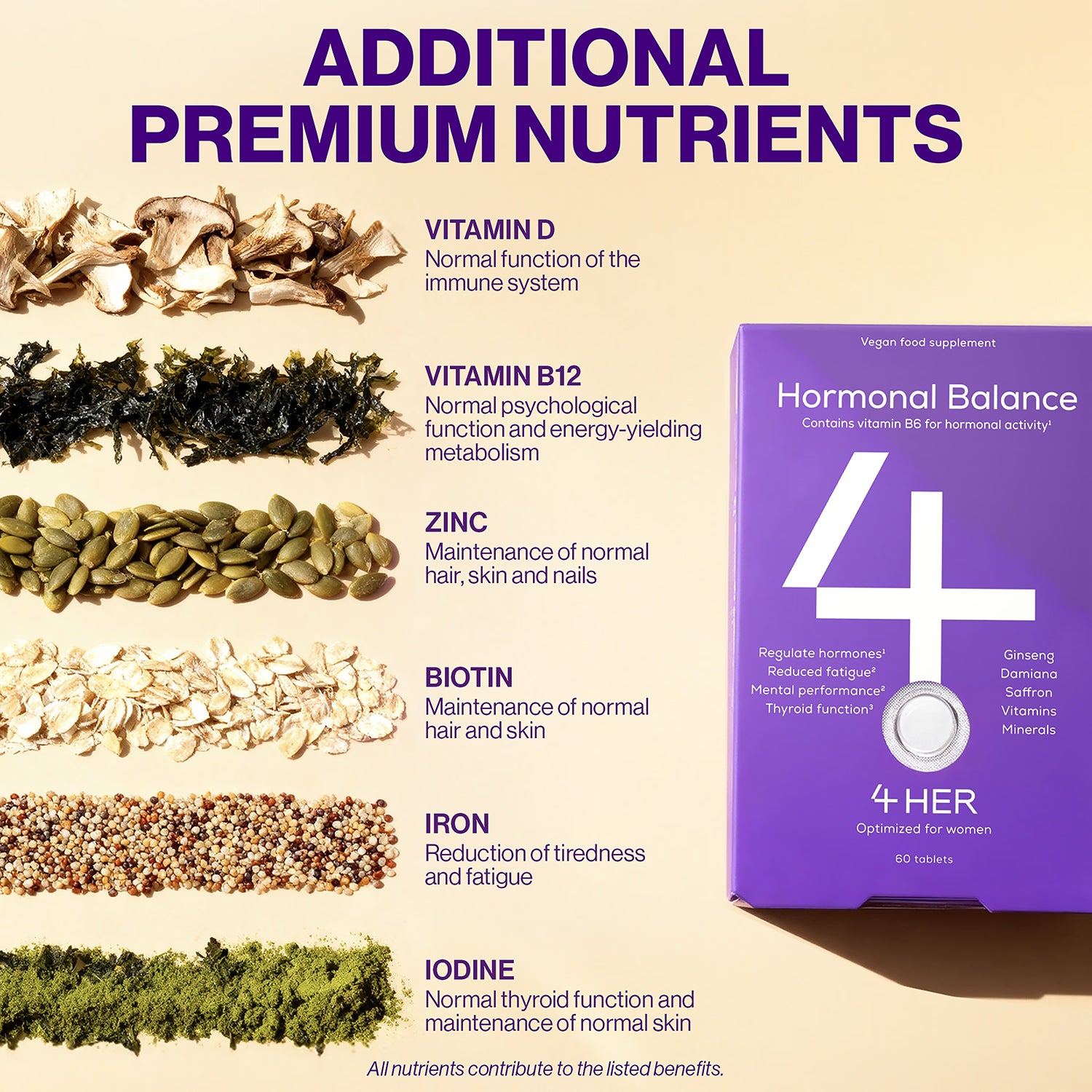 4HER Hormonal Balance Multivitamin 60 Tablets, UK version