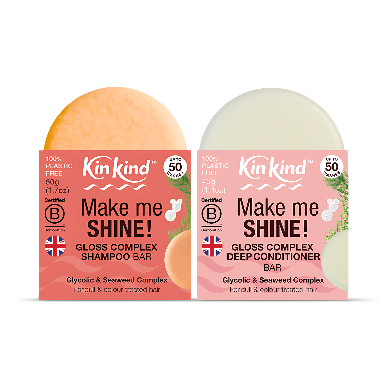 KinKind shampoo conditioner bar set 90g (British brand)