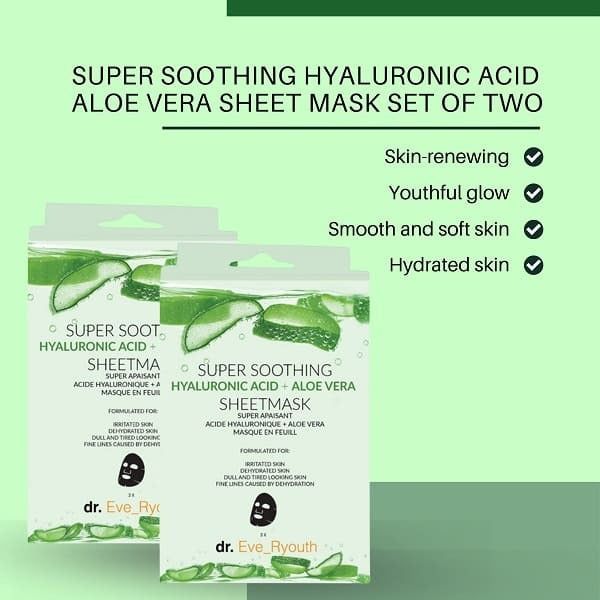 Dr Ever Youth  Hyaluronic acid  Aloe Vera sheet Mask x2 GOODS Superdrug   