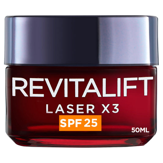 L'Oreal Paris Revitalift Laser Face Moisturiser With SPF25 Triple Action Anti-Ageing Day Cream 50ml All Sainsburys   