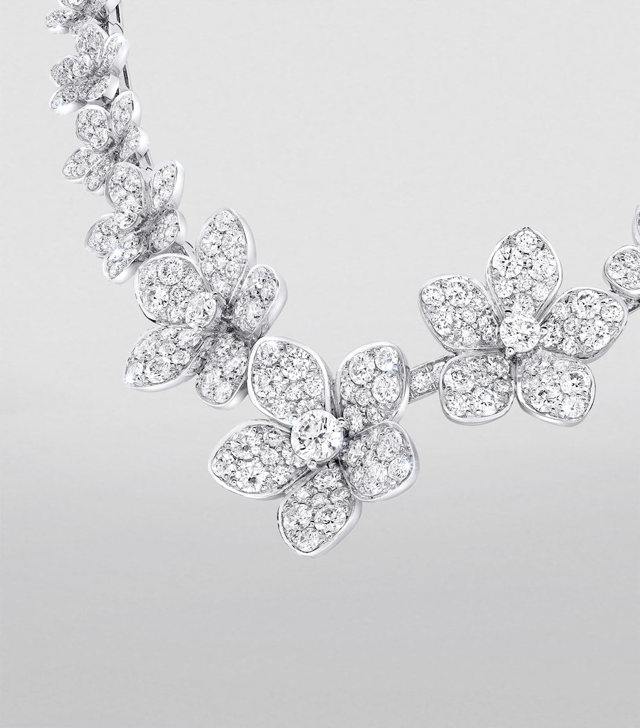 Graff Wild Flower white gold diamond necklace, imported from the UK