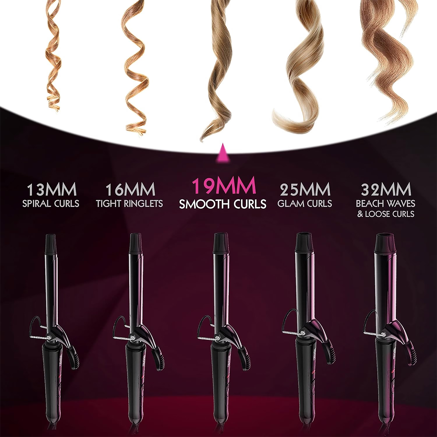 Wahl curling tong 19mm ceramic barrel, UK version