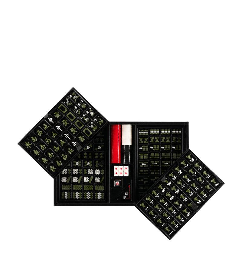 Prada Saffiano leather mahjong set with acrylic resin pieces, imported from the UK