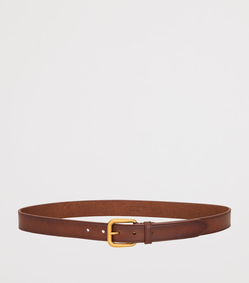 Saint Laurent leather rectangular buckle belt 3cm, UK version