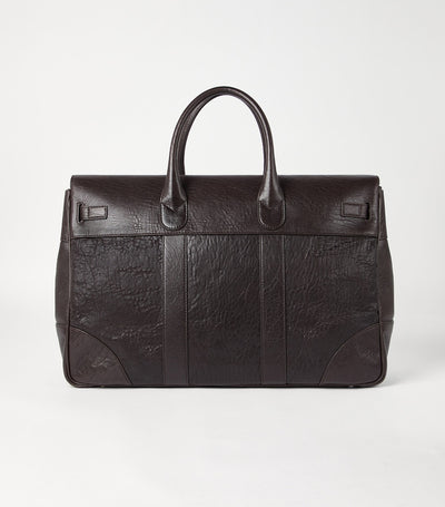 Leather Travel Bag with Grained Calfskin and Twin Handles, 50cm x 58cm x 25cm