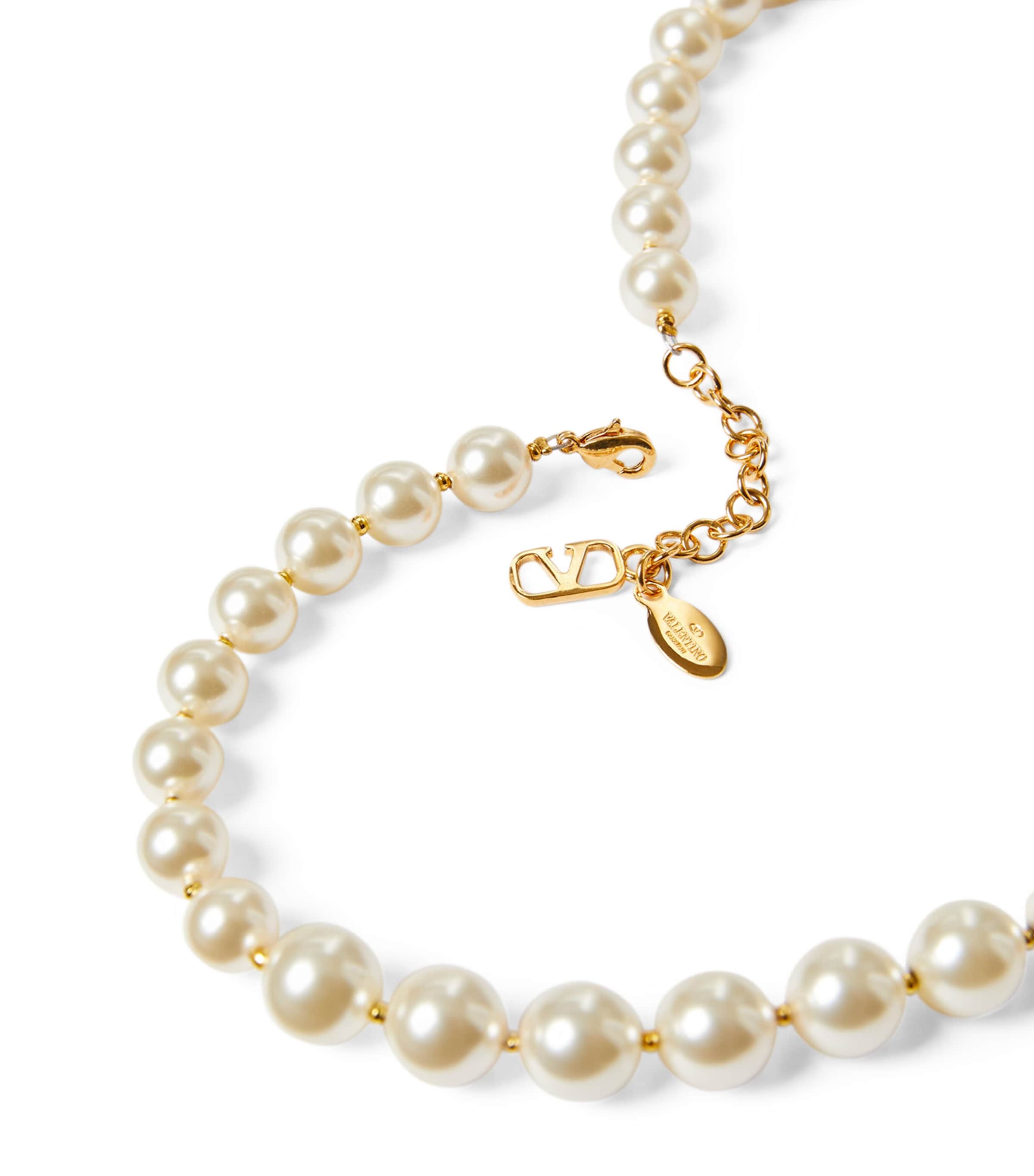 Valentino Garavani faux pearl VLogo Signature necklace (British brand)