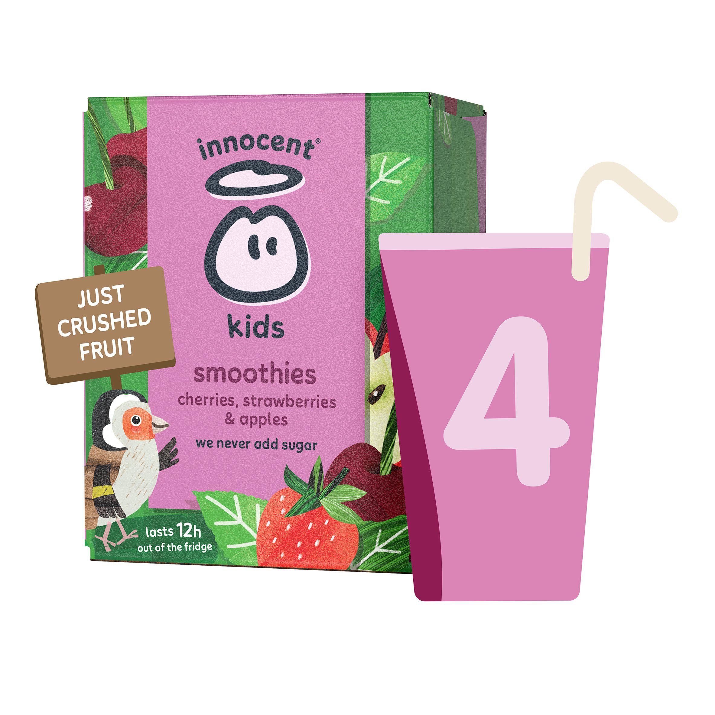 innocent Kids Cherries, Strawberries & Apples  Smoothies 4x150ml GOODS Sainsburys   