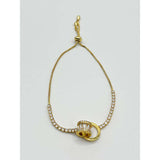 SVNX gold double ring diamante bracelet, UK version