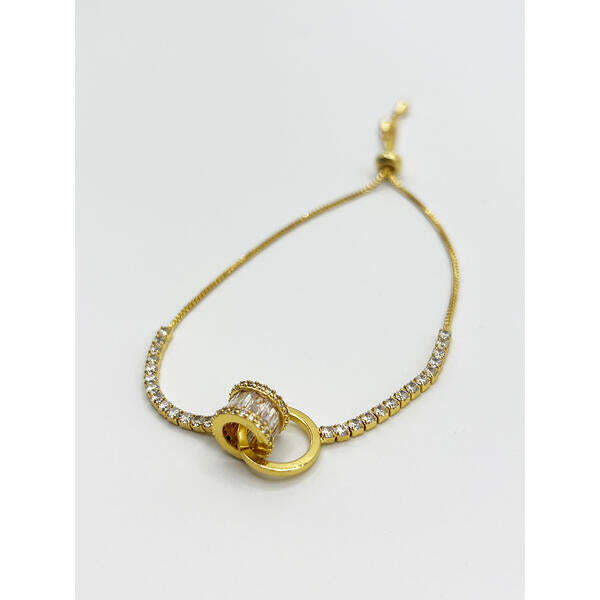 SVNX gold double ring diamante bracelet, UK version