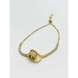 SVNX gold double ring diamante bracelet, UK version