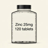 Holland & Barrett zinc 25mg tablets 120 count, imported from the UK