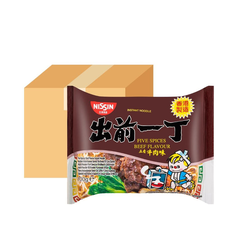 Nissin instant noodles five spices beef flavour case of 30, UK version