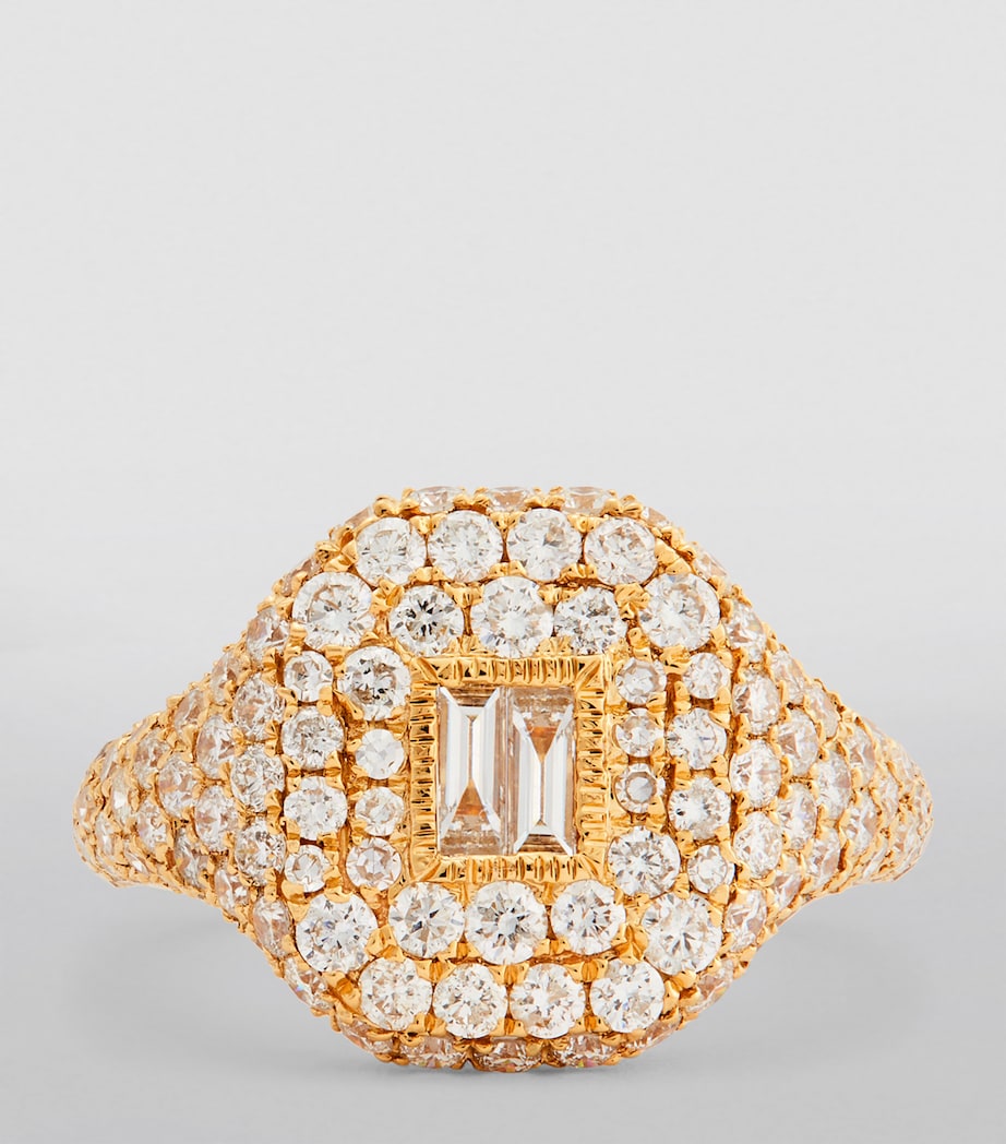 SHAY New Modern pinky ring 18kt yellow gold diamonds, UK version