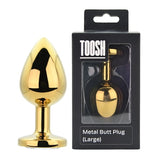 Loving Joy large metal butt plug with clear stone (British brand)