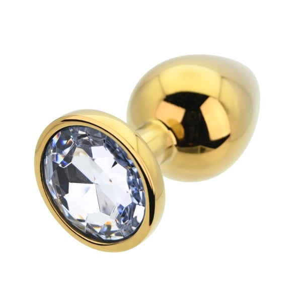 Loving Joy large metal butt plug with clear stone (British brand)