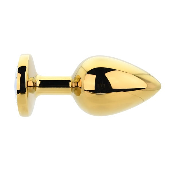 Loving Joy large metal butt plug with clear stone (British brand)