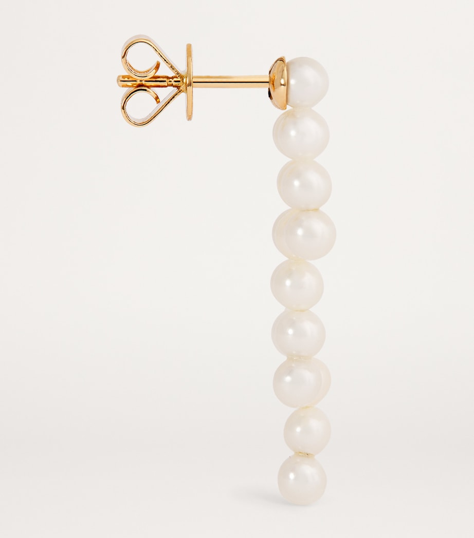 Sophie Bille Brahe 3.2cm pearl drop earrings - British product