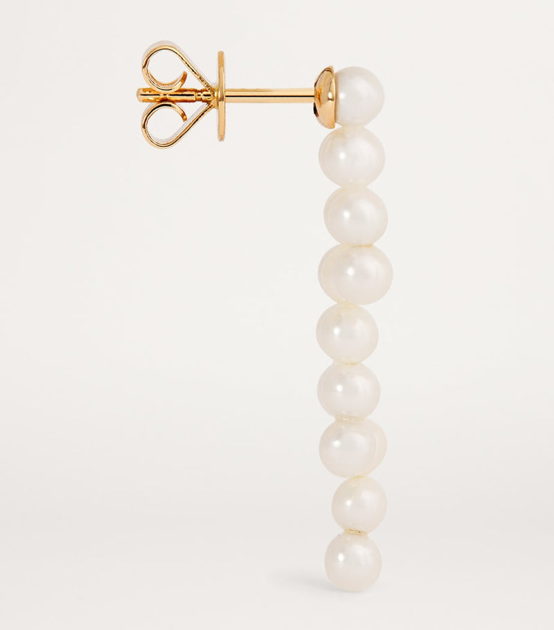 Sophie Bille Brahe 3.2cm pearl drop earrings - British product