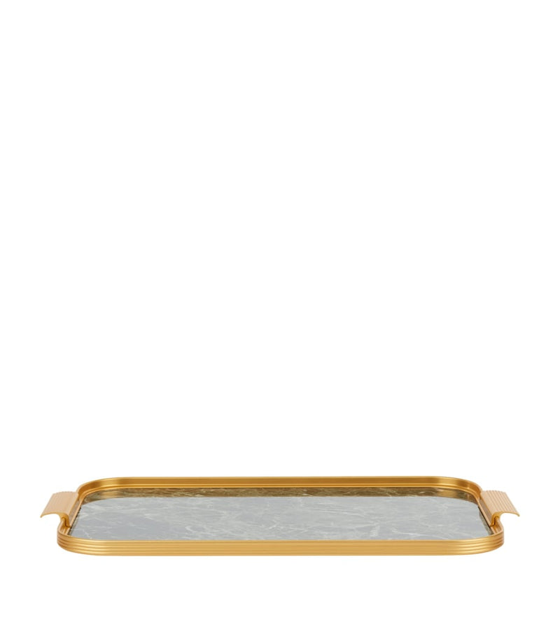 Kaymet Marble Ribbed Tray 48cm, UK version
