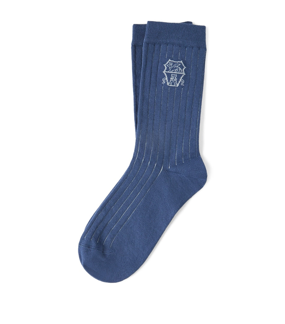 Brunello Cucinelli cotton logo socks - British product