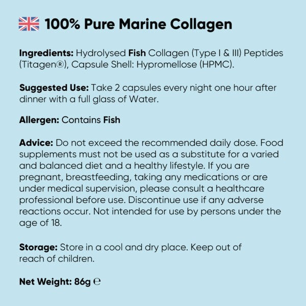 WeightWorld Pure Marine Collagen 120 capsules, imported from the UK