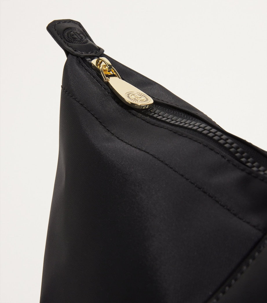 Harrods medium nylon tote bag with leather trim - British product