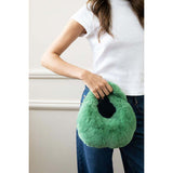 SVNX faux fur soft grab bag in green, UK version