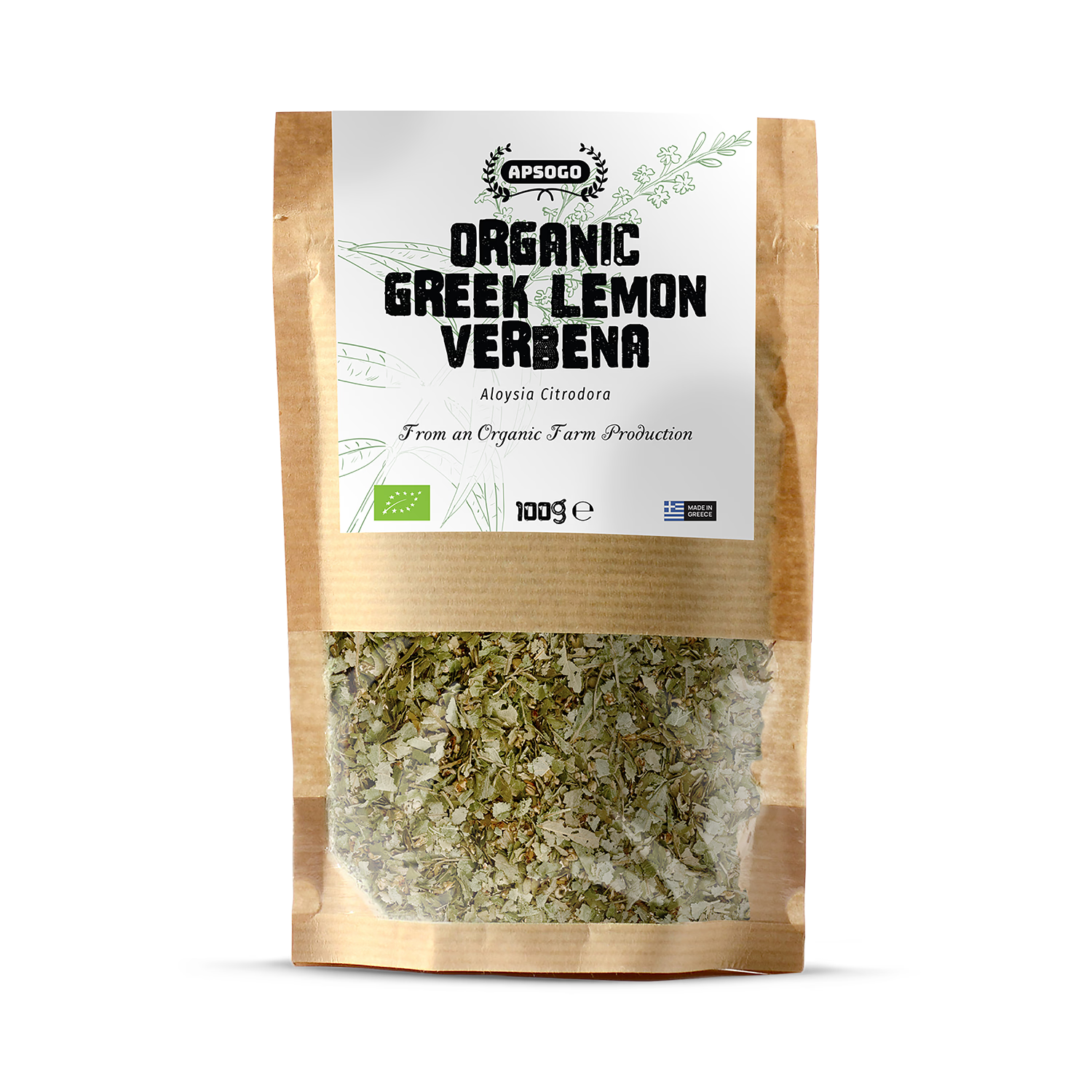 APSOGO organic lemon verbena loose leaf tea 100g (British brand)