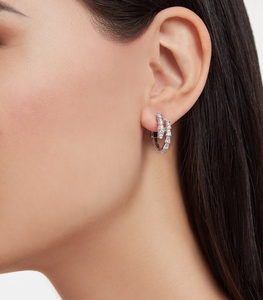 Bvlgari Serpenti Viper hoop earrings white gold diamonds, UK version