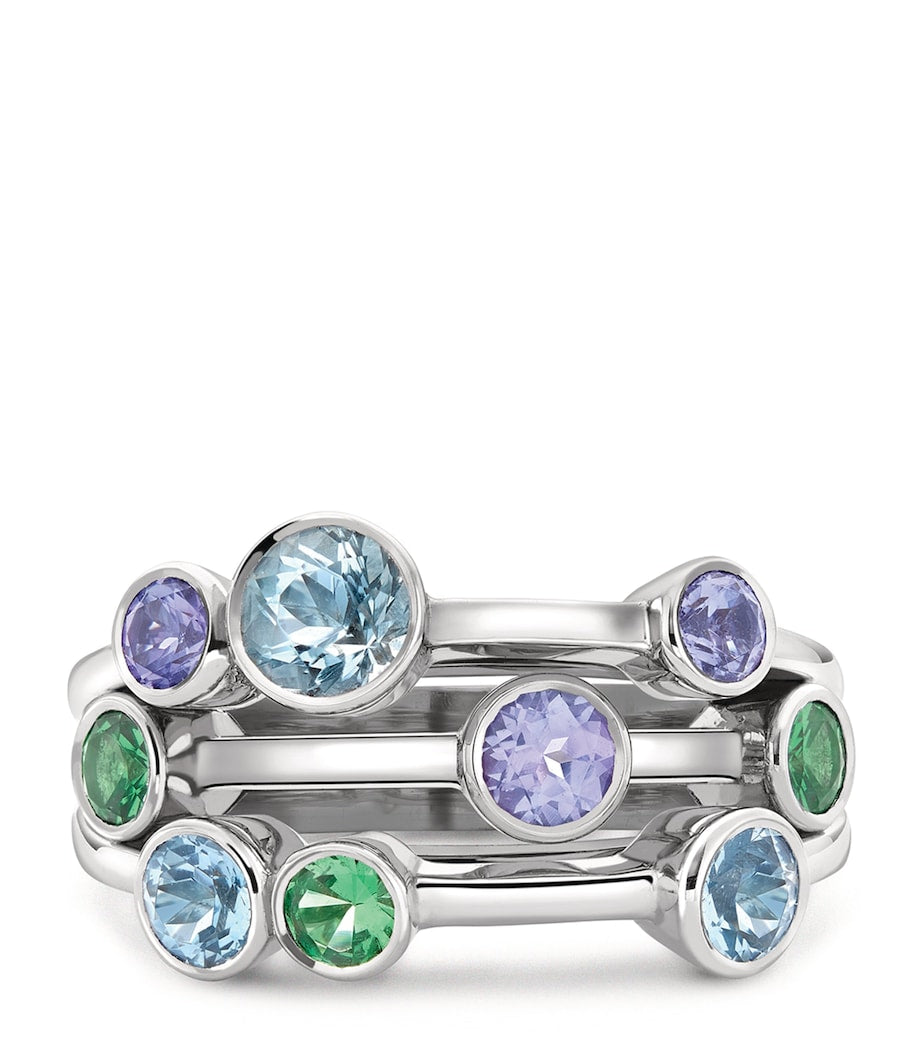 Boodles Watercolour ring with tsavorite tanzanite and aquamarine - British product