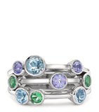 Boodles Watercolour ring with tsavorite tanzanite and aquamarine - British product