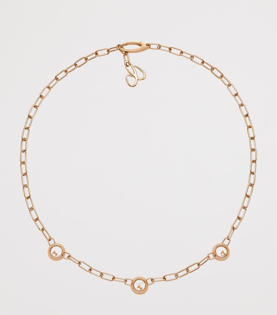 Chopard Happy Diamonds necklace rose gold floating diamonds (British brand)