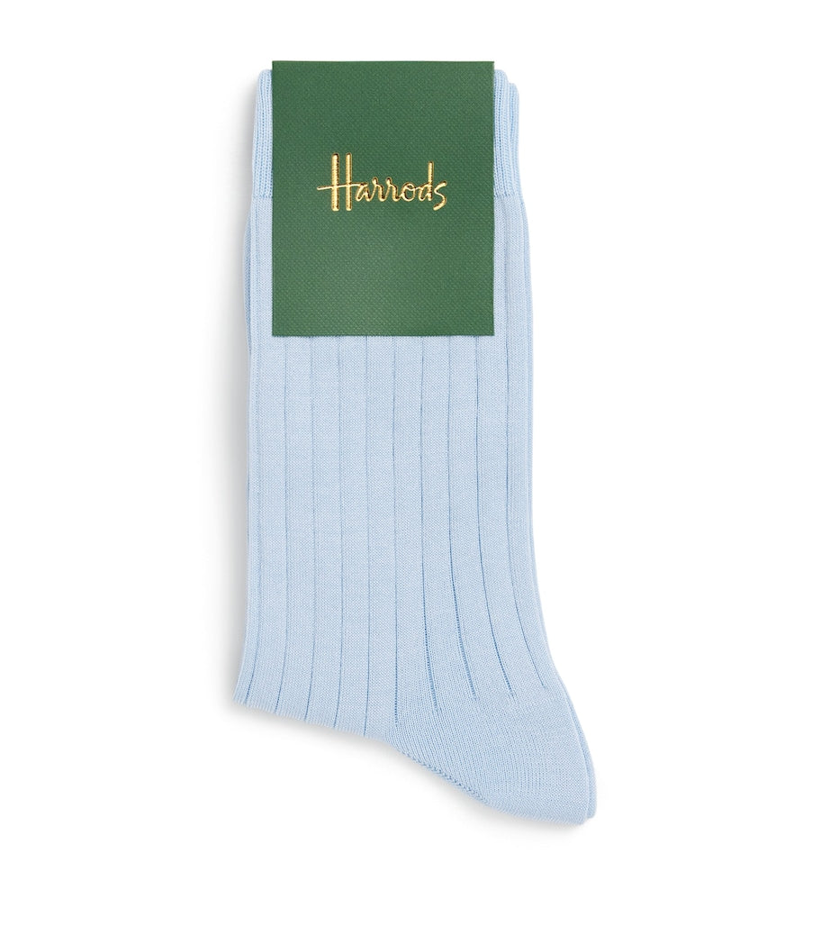 Harrods cotton-blend ribbed socks, imported from the UK