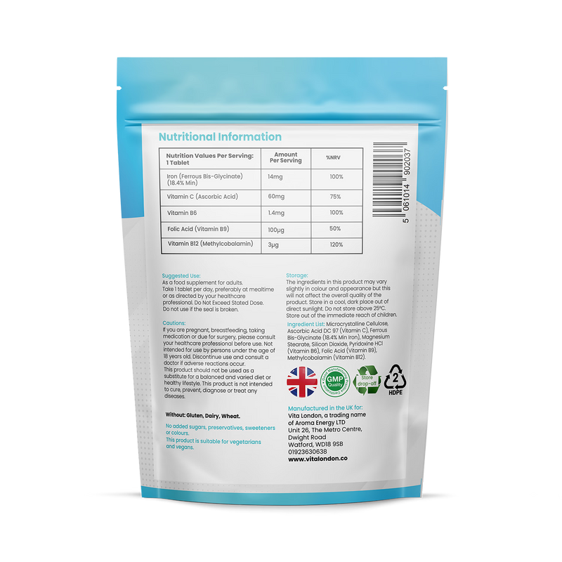Vita London Gentle Iron Complex 120 tablets (British brand)