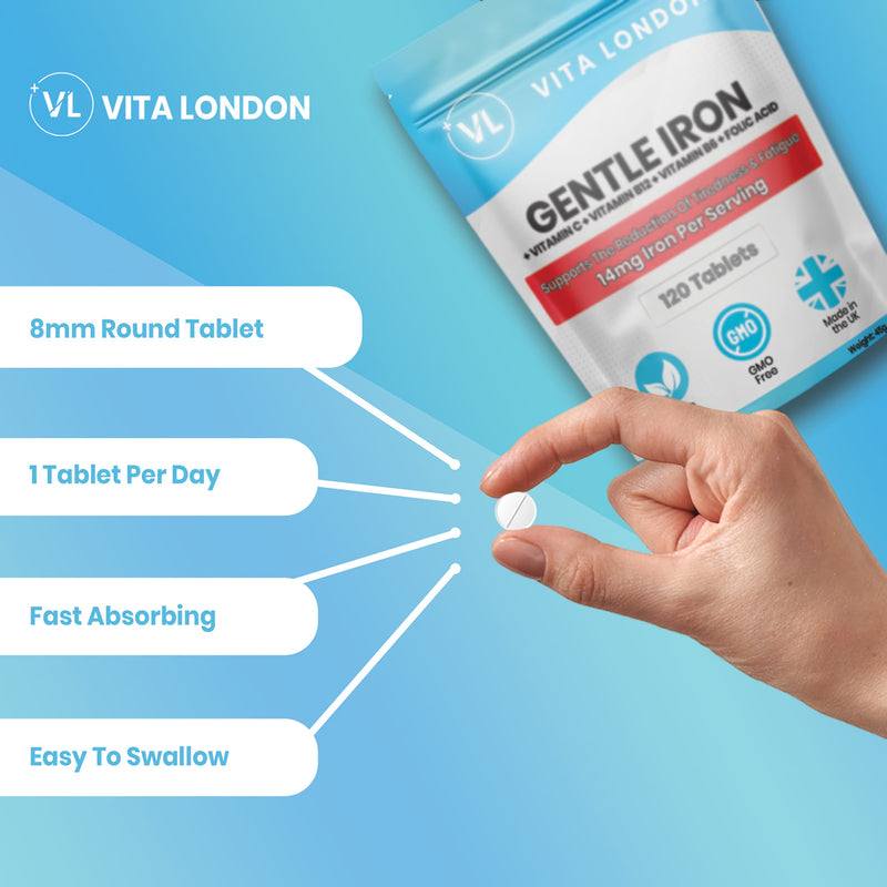 Vita London Gentle Iron Complex 120 tablets (British brand)