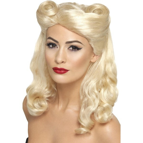 Smiffys 40s pin up wig blonde victory rolls - British product