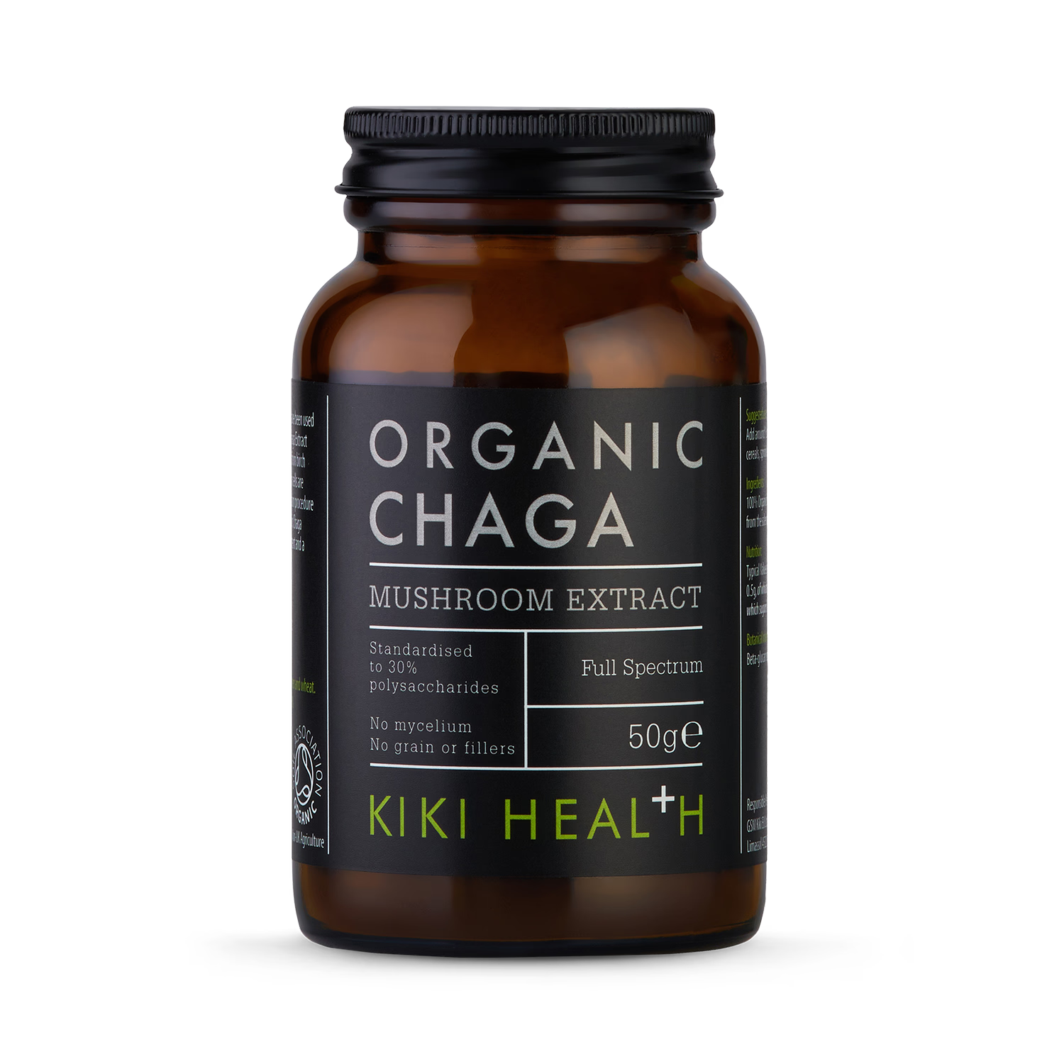 KIKI Health Organic Chaga Mushroom Extract Powder 50g, imported from the UK