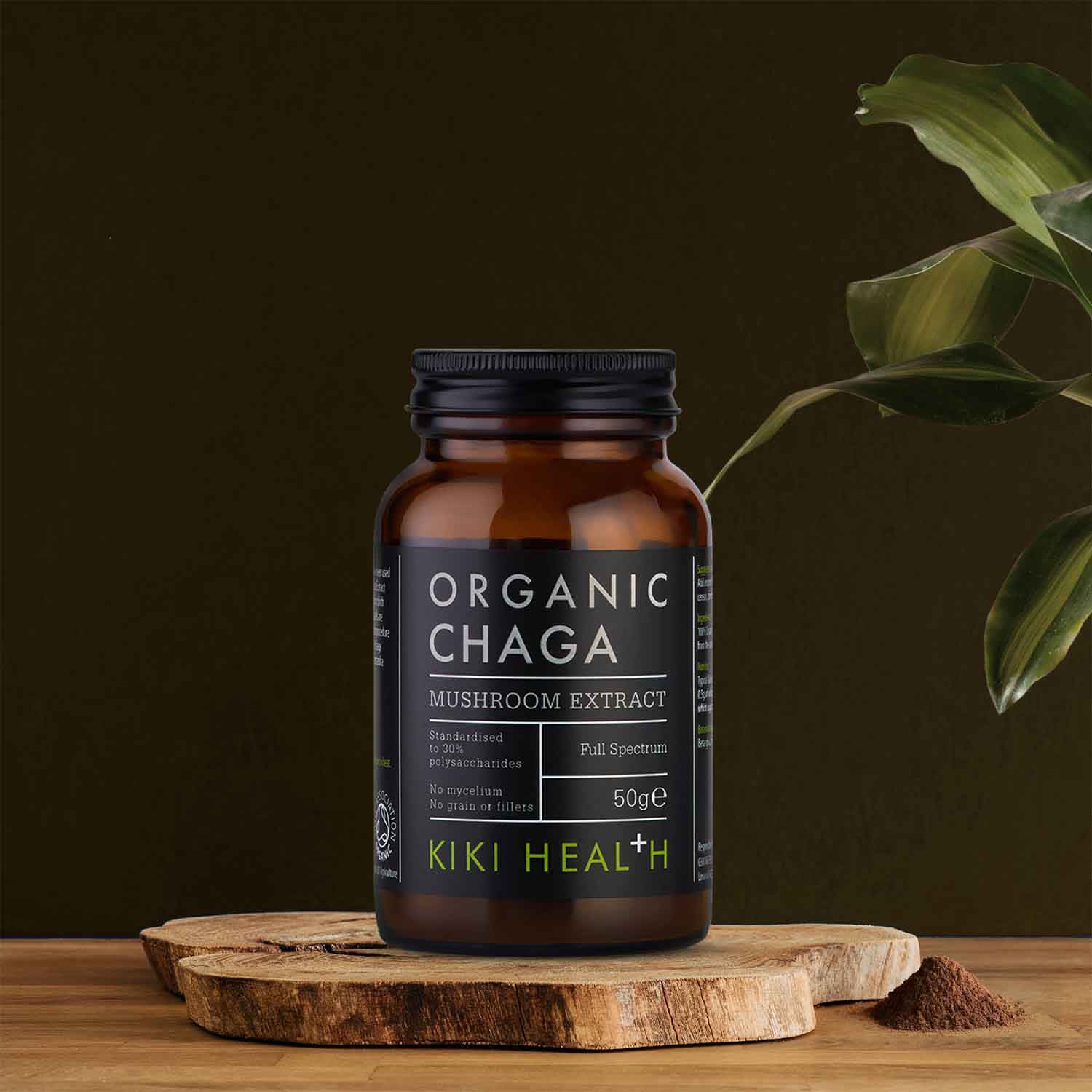 KIKI Health Organic Chaga Mushroom Extract Powder 50g, imported from the UK