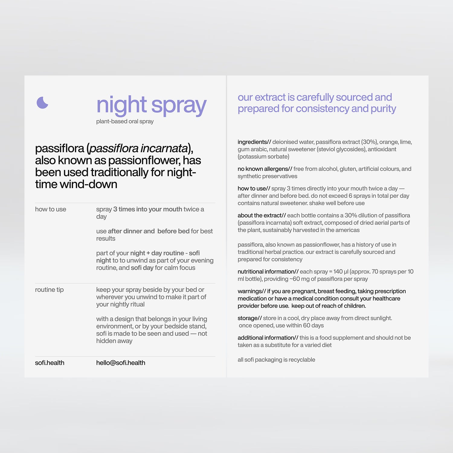 sofi night+day oral spray duo 20ml - British product