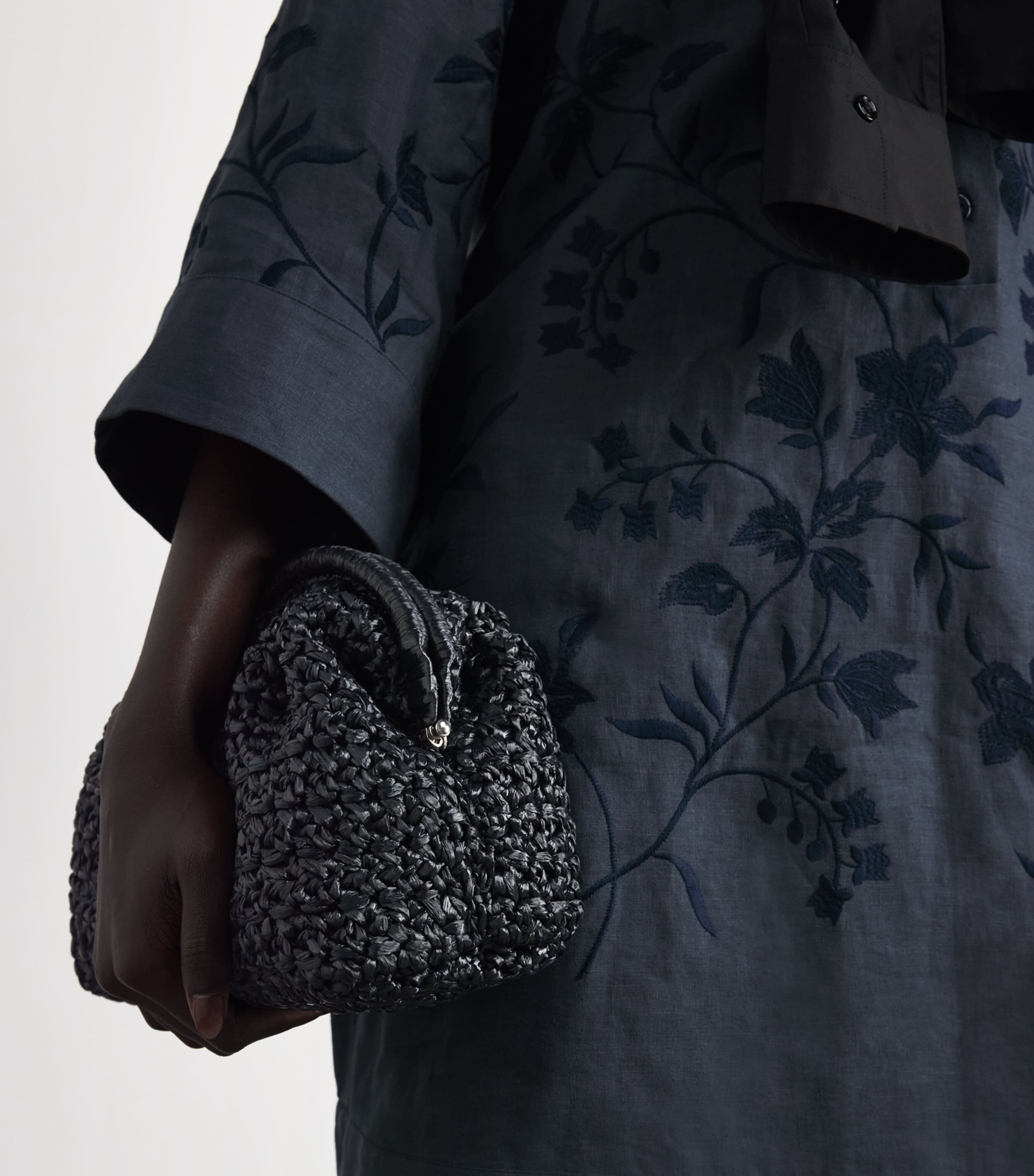 Eleventy hand-woven raffia clutch bag (British brand)