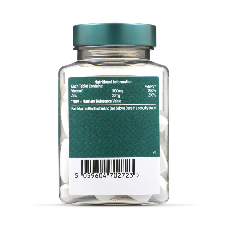 Holland & Barrett Vitamin C and Zinc tablets 60, UK version