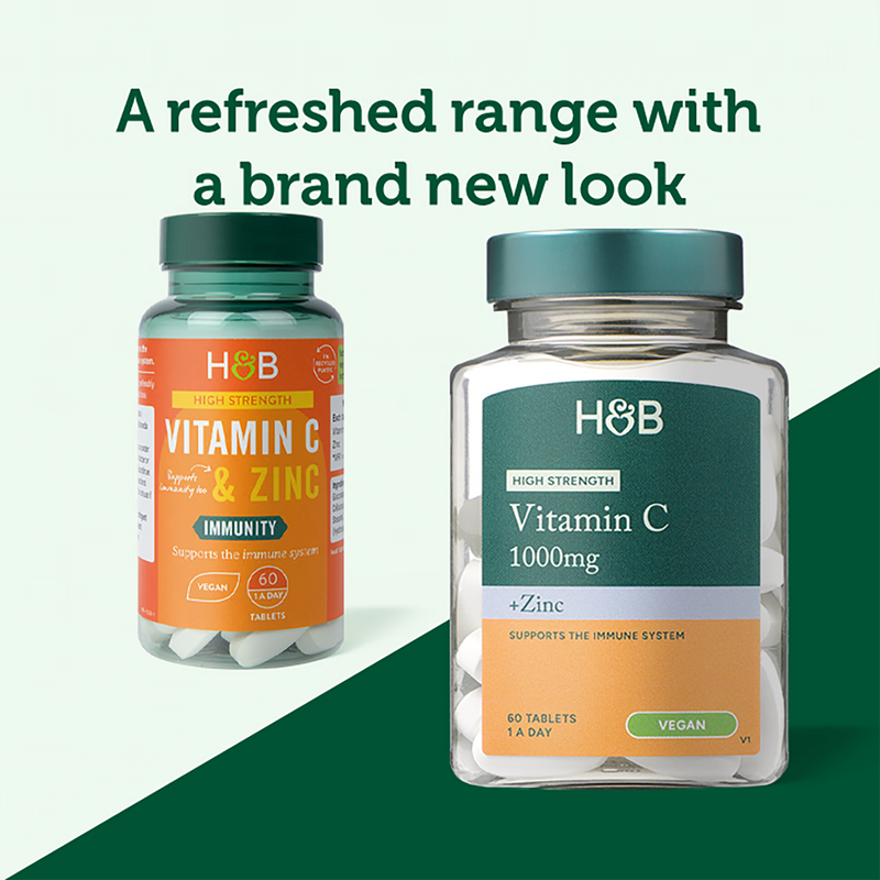 Holland & Barrett Vitamin C and Zinc tablets 60, UK version