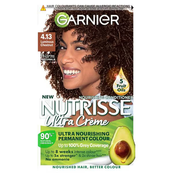 Garnier Nutrisse Creme Brown 4.13 permanent hair dye, UK version