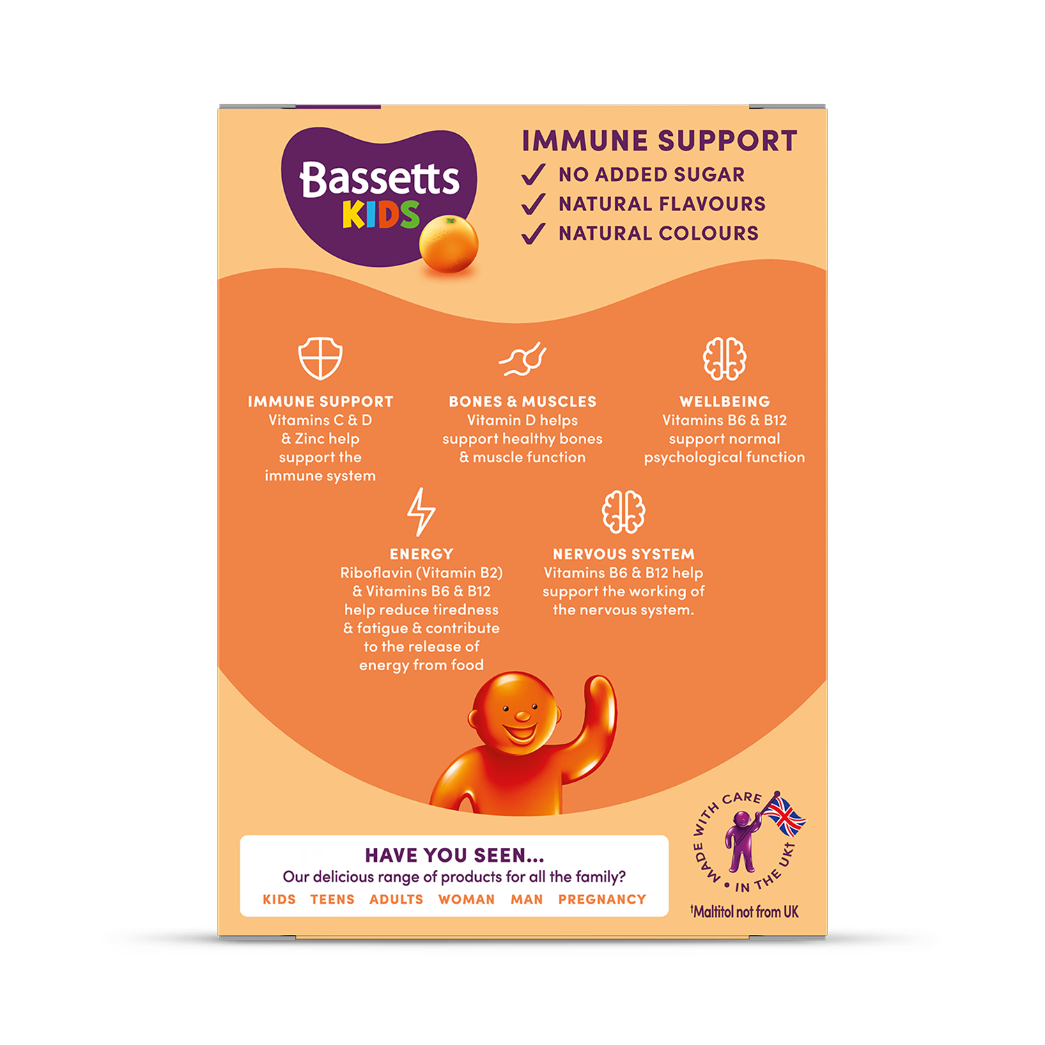 Bassetts kids immune support orange gummies 30 imported from the UK