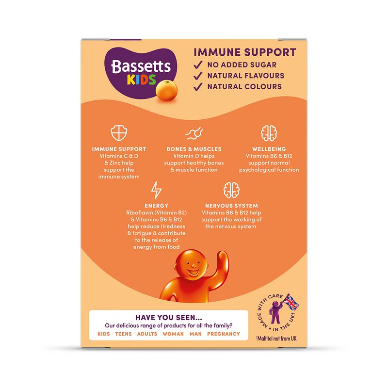 Bassetts kids immune support orange gummies 30 imported from the UK