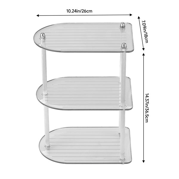 Livingandhome 3-tier storage rack in clear, imported from the UK