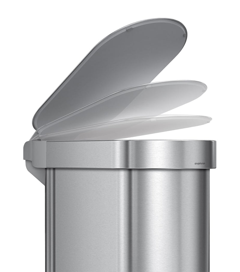 Simplehuman slim brushed steel pedal bin 45L - British product